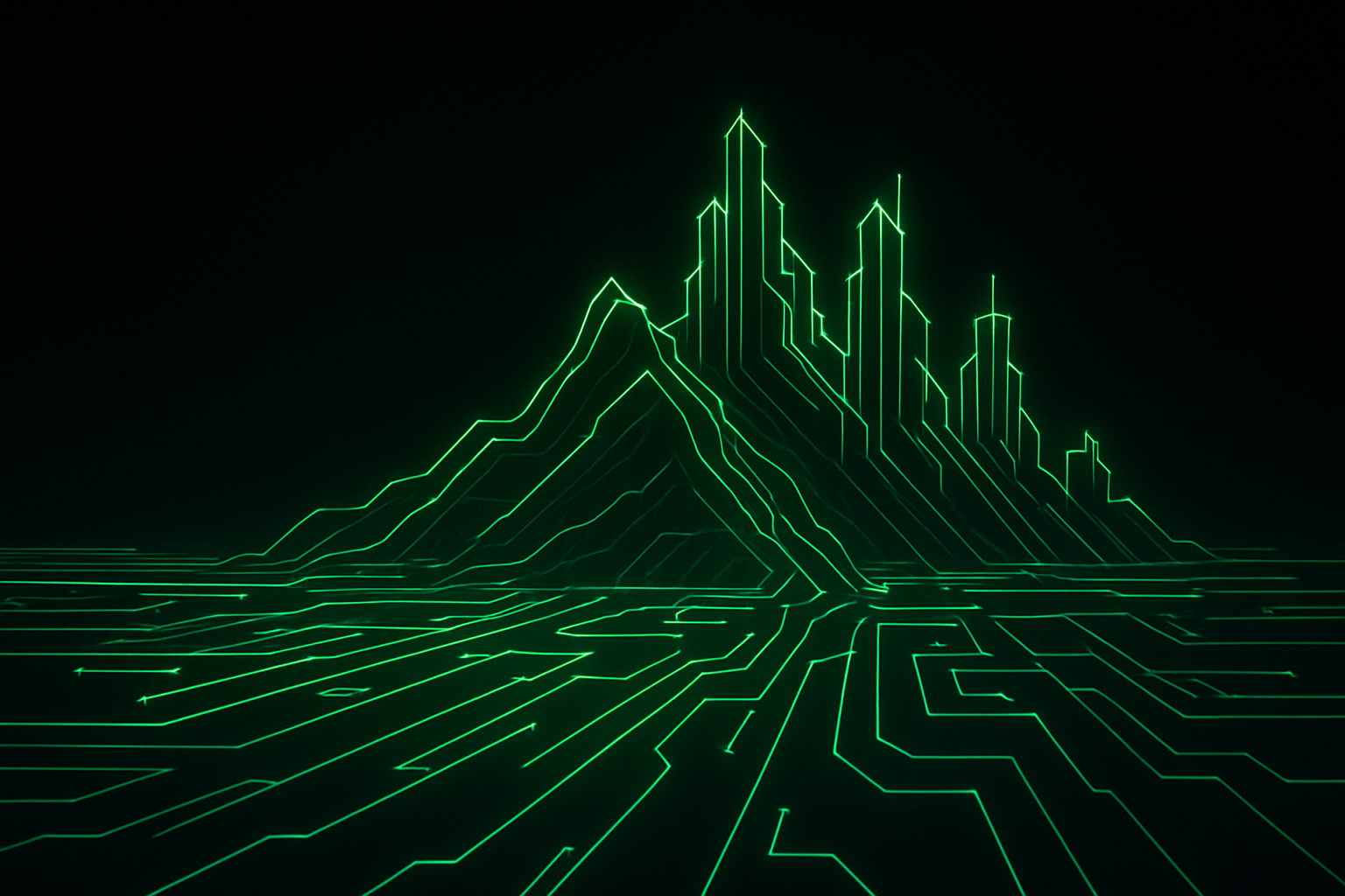 Data points on top of landscape
